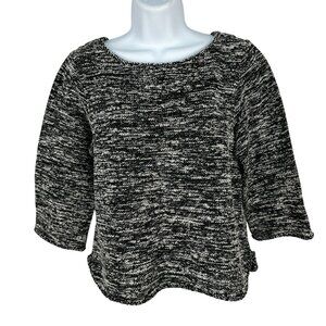 Max Studio Womens Black & White Knit Sweater Size S Cotton/Polyester